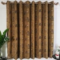 ราคา P-Plus Curtain ม่านสำเร็จรูปหน้าต่าง ม่านตาไก่ ม่านหน้าต่างสีน้ำตาลเข้ม ลายดอกไม้ Hachi5/4 normal (12715445)