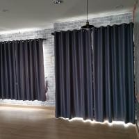 ราคา P-Plus Curtain ม่านกันแสงรุ่น Super Save กันแสง 90% ม่านตาไก่ ม่านหน้าต่าง ม่านประตู สีเทาเข้ม ST ผ้าด้าน (ราคา 1 ผืน) 130 x 130 (12715342)