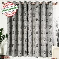ราคา P-Plus Curtain ผ้าม่านสำเร็จรูป ม่านตาไก่ ม่านหน้าต่าง HACHI 5-8 สีเทาลายดอก normal (12715181)