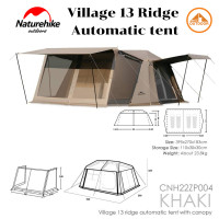 ราคา NATUREHIKE เต๊นท์ Village 13 Ridge Automatic Family Tent เต๊นท์กางอัตโนมัติ 2 ห้อง (12717664)