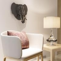 ราคา elephant wooden head wall decoration (12029200)