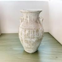ราคา Lanna Pottery Vase แจกันดินเผาปากบาน มีหู 2 หู สีขาวเก่า ขนาด 23 x 35 cm. สีเหลือง (12680157)