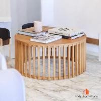 ราคา INDY FURNISH โต๊ะกลางกลม ไม้ยางพารา รุ่น Chana สีธรรมชาติ สีธรรมชาติ Dia75x35 Cm. (11023960)