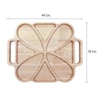 ราคา INDY FURNISH ถาดไม้ รุ่น Flower-01. ถาดไม้ใส่อาหาร ขนม จานผลไม้ รองแก้ว จากไม้แท้ธรรมชาติ สีธรรมชาติ 44x35x1.6 Cm. Minimal (11023804)