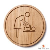 ราคา INDY FURNISH ป้ายห้องน้ำ BABY CHANGING ห้องเปลี่ยนผ้าอ้อม ป้ายโรงแรม ทรงกลม 30x30 Cm. (12310408)
