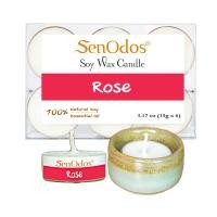 ราคา SenOdos เทียนหอม-กลิ่นกุหลาบ 15 g. (6 ชิ้น)+ เชิงเทียน Tealight Set Rose (10434749)