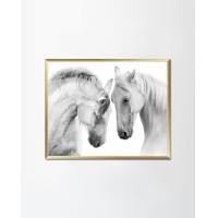 ราคา PENNELLO รูปภาพแต่งบ้านใส่กรอบพร้อมแขวน Couple Of White Horses Gold M (40x50CM) No Mount (10621725)