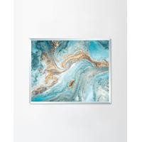 ราคา PENNELLO รูปภาพแต่งบ้านใส่กรอบพร้อมแขวน - Eastern technique ebru Silver XL (60x75CM) No Mount (10693718)