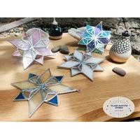 ราคา ร้านประกายแก้วชุดทำกระจกสี ทำกระจกสเตนกลาส ดาวโอริกามิ สีชมพู 1 ชุด DIY KIT Violet ม่วง (10706772)