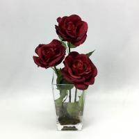 ราคา Oriental Fine Art แจกันดอกกุหลาบประดิษฐ์ ดอกกุหลาบจัดในแจกันแก้ว Red (10796406)
