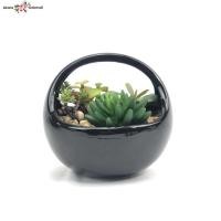 ราคา Oriental Fine Art กุหลาบหินปลอมจัดในตะกร้าเซรามิค รูปทรงน่ารัก GF-1450-59148-B (10802290)