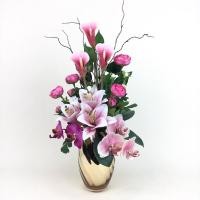 ราคา Oriental Fine Art แจกันดอกไม้ประดิษฐ์โทนสีชมพู ดอกไม้พร้อมแจกัน (10796381)