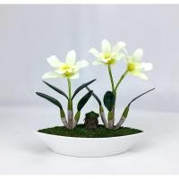 ราคา Oriental Fine Art กระถางดอกไม้ปลอมเล็ก ดอกไม้ประดิษฐ์เกรดพรีเมี่ยม (10798087)