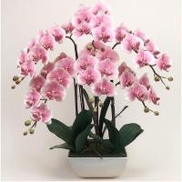 ราคา Oriental Fine Art แจกันดอกไม้ประดิษฐ์ใหญ่ - กระถางขาว ดอกสีชมพู (10795960)
