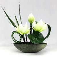 ราคา Oriental Fine Art ดอกบัวไหว้พระพร้อมกระถาง CR-6311-NM (10802183)