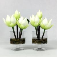 ราคา Oriental Fine Art ดอกบัวพร้อมแจกัน ดอกบัวไหว้พระ 2 ใบ (10796060)