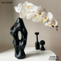 ราคา RSLUXURY แจกันตั้งโชว์ตกแต่งบ้าน หรือเอาไว้ใส่ดอกไม้ Wabi Sabi Style ดำ (10908942)