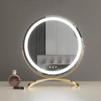 ราคา Home Studio กระจกตั้งโต๊ะไฟ LED Circle Mirror II Gold Size S (12188223)