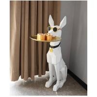 ราคา Anuson รูปปั้นสุนัขน่ารักพร้อมถ่ายที่วางสายตกแต่งบ้าน วางเครื่องประดับตกแต่งห้องรับแขก ไซส์ใหญ่โต๊ะวางของ สีขาว 77x26x20cm. (12264953)