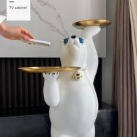 ราคา Anuson รูปปั้นโมเดลขนาดใหญ่ น้องหมีกดไลค์ถือถาด หมีเรซิน ของแต่งบ้าน ของขวัญ แบบสร้างสรรค์ โมเดลสะสม ขาว 60x60x80 cm. (12264981)