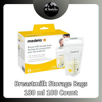 ราคา (Medela®) Breastmilk Storage Bags 180 ml ถุงเก็บน้ำนมแม่ ถุงสต๊อคน้ำนม แบบซิปล็อค 100 Count (12721811)