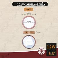 ราคา Mylight ดาวไลท์ติดลอย ดาวไลท์ LED ทรงกลม 6W 9W 12W 18W 24W ขนาด 4นิ้ว 6นิ้ว 8นิ้ว 11นิ้ว 12W 6นิ้ว ขอบไม้,วอร์ม WW 3000K (12722939)