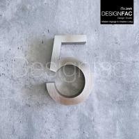 ราคา Designfac ป้ายเลขที่บ้านตัวเลขสแตนเลส เลข 0-9/M. ม. สูง15cm นูน2.5cm ทนแดดทนฝน สไตล์โมเดิร์นลอฟท์ สีเงินด้านแฮลาย เลข 5 -15cm (10373909)
