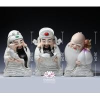 ราคา ฮก ลก ซิ่ว เทพเจ้าฮกลกซิ่ว งานกระเบื้องฮกเกี้ยน เนื้อสีขาวขลิบทอง ขนาด 10 นิ้ว 10 นิ้ว (10846565)