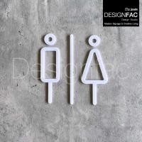 ราคา Designfac,ป้ายห้องน้ำชายหญิง ป้ายติดหน้าห้องน้ำ ป้ายสัญลักษณ์ห้องน้ำมินิมอล สไตล์โมเดิร์นลอฟท์ ขาว ชายหญิง+เส้นคั่น (12013897)
