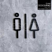 ราคา Designfac,ป้ายห้องน้ำชายหญิง ป้ายติดหน้าห้องน้ำ ป้ายสัญลักษณ์ห้องน้ำมินิมอล สไตล์โมเดิร์นลอฟท์ ดำ ชายหญิง+เส้นคั่น (12013896)