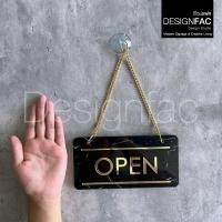 ราคา Designfac ป้ายเปิดปิดร้าน OPEN CLOSED ป้ายหน้าร้าน ป้ายร้าน ป้ายลายหินอ่อน หรูหรา โมเดิร์น มินิมอล ลายหินอ่อนดำ (12362430)