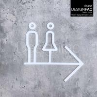 ราคา Designfac ป้ายบอกทางห้องนำ้ชายหญิง ป้ายหน้าห้องนำ้แบบมีลูกศรบอกทาง สุขา สไตล์โมเดิร์น ลอฟท์ มินิมอล ขาว ป้ายโมเดิร์น (12320471)