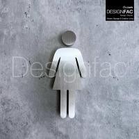 ราคา Designfac,ป้ายห้องน้ำสแตนเลส ป้ายสัญลักษณ์ห้องนำ้ชายหญิง สไตล์โมเดิร์น มินิมอล ลอฟท์ ไม่เป็นสนิม สแตนเลสเงิน ผู้หญิง 1 ป้าย (12376161)