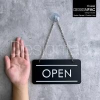 ราคา Designfac ป้ายเปิดปิดร้าน OPEN CLOSED ป้ายหน้าร้าน ป้ายร้าน ป้ายลายหินอ่อน หรูหรา โมเดิร์น มินิมอล พื้นอะคริลิคดำลายขาว (12362432)