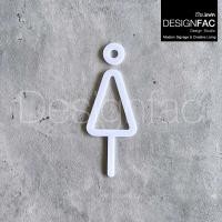 ราคา Designfac,ป้ายห้องน้ำชายหญิง ป้ายติดหน้าห้องน้ำ ป้ายสัญลักษณ์ห้องน้ำมินิมอล สไตล์โมเดิร์นลอฟท์ สีขาว หญิง 1 ป้าย (12396964)