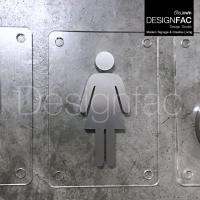 ราคา Designfac,ป้ายหน้าห้องน้ำสแตนเลส ป้ายสุขา ป้ายห้องน้ำคนพิการ นูนสวยมีมิติ สไตล์โมเดิร์น มินิมอล ผู้หญิง (12434638)