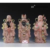 ราคา ร้านดอกบัว ฮกลกซิ่ว เทพเจ้าฮกลกซิ่ว งานกระเบื้องฮกเกี้ยน เนื้อชมพูขลิบทอง ขนาด 10/12/14/16 นิ้ว 10 นิ้ว (10846441)