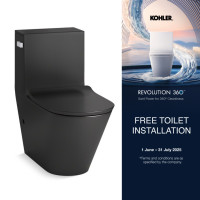 ราคา KOHLER Brazn 1-PC 3/4.8L w/french curve quiet close seat honed black K-22378X-C-HB1 Normal (12682992)