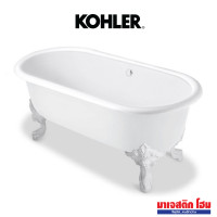 ราคา KOHLER K-11195X-0 + K-11194T-0 อ่างอาบน้ำเหล็กหล่อ แบบตั้งลอย พร้อมขาตั้ง รุ่น Cleo สีขาว (12726690)