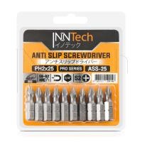 ราคา InnTech ดอกไขควงแม่เหล็ก กันลื่น แรงบิดสูง 10 ชิ้น/ชุด ดอกแฉก PH2 ความยาว 25 / 50 / 70 / 90 / 127 / 150 มม. วัสดุเกรด S2 กันลื่น PH2 x 25มม. (12725024)