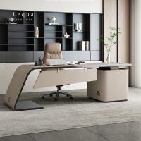 ราคา Lequa.furniture โต๊ะทำงาน โต๊ะผู้บริหาร Top หิน Modern Luxury 160 cm. (12727984)