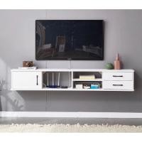 ราคา Loadingofficial-ชั้นวางทีวีรุ่นแขวนติดผนัง มีตู้และลิ้นชักเก็บของ 190 Cm สีขาวล้วน (12727316)
