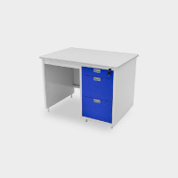 ราคา Luckyworld โต๊ะทำงานมีลิ้นชัก หน้าโต๊ะลามิเนท ขนาด 1 เมตร รุ่น DL-35 สีน้ำเงิน (12490041)