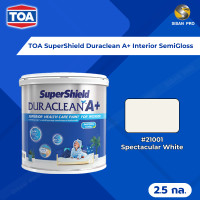 ราคา TOA SuperShield Duraclean A+ SemiGloss ทีโอเอ ซุปเปอร์ชิลด์ ดูราคลีน เอ พลัส สีน้ำทาภายใน #21XXX ชนิดกึ่งเงา 2.5 กล. #TOA21001 (12602254)