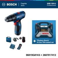 ราคา Bosch ชุดสุดคุ้ม GSB 120 Li (1 แบต) กับ ชุด Bosch X-Blue Line titanium set 70 ชิ้น Combo Blue (12623992)