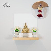 ราคา TC HOME หิ้งพระศรีสิริ Sri-siri shelf ชั้นวางพระ หิ้งพระพุทธรูป ฐานพระ (ไม่มีต้นโพธิ์) สีขาว+ที่แขวน (12205176)