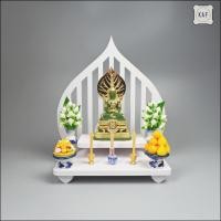 ราคา KAF หิ้งพระมินิมอลไทยประยุกต์ ทรงใบโพธิ์ ดีไซน์โปร่ง โล่ง ด้วยลายโพธิ์ทองกระจกเงา รุ่น Q8 (12607669)