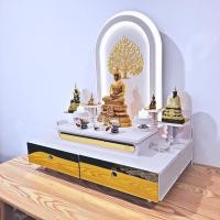 ราคา KAF หิ้งพระใหญ่ มีไฟและลิ้นชัก KAF01-Light สไตล์โมเดิร์น เรียบหรู ต้นโพธิ์กระจกทอง (12607696)