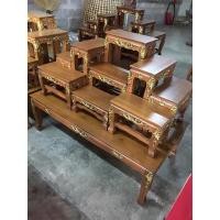 ราคา Nobpha9 โต๊ะหมู่บูชาไม้สักแท้แกะลายลงทอง กยส.120x65x36 normal (12664095)