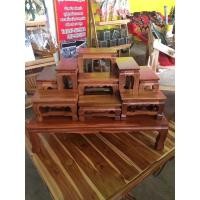 ราคา Nobpha9 โต๊ะพระไม้สักแท้ /แถมฟรีพานตั้งของมงคลโต๊ะหมู่บูชาไม่สักแท้ หมู่9หน้า4 (12664134)